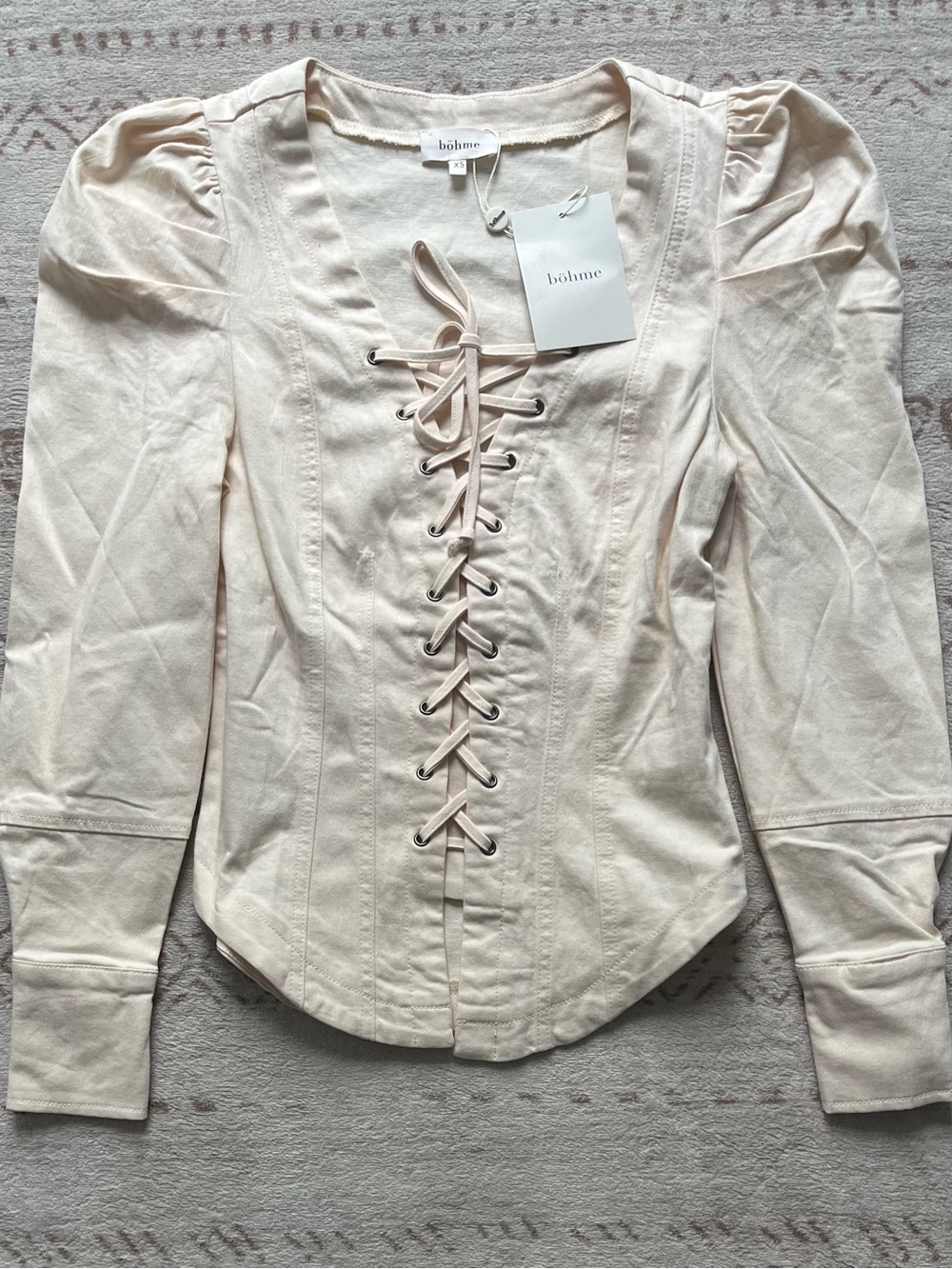 bohme cotton Cream Corset Style top